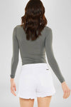 High Rise White Jean Shorts