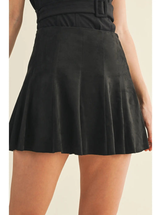 Side Zipper Flared Skorts