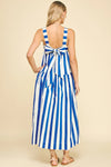 Striped Ribbon Back Midi Dress
