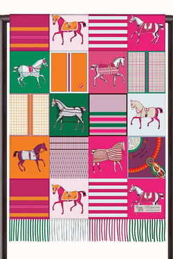 Spring Horses Acrylic Cashmere Scarf