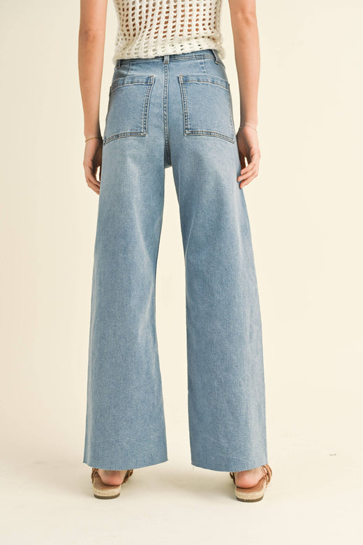 Straight Wide Leg Jeans