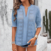 Puff Sleeve Eyelet Shirt