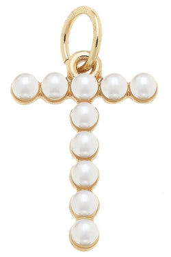 Pearl-Studded Letter Charm