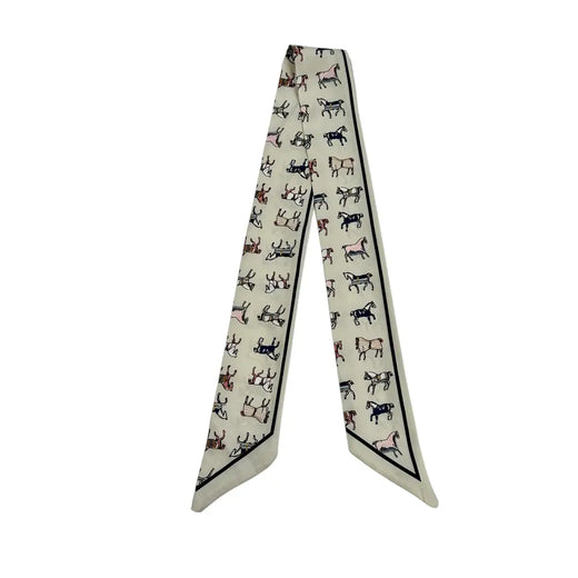 Striped Horse Print Twilly Scarf