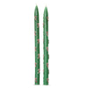 Christmas Candy Cane Hand Painted Taper - Set Of 2