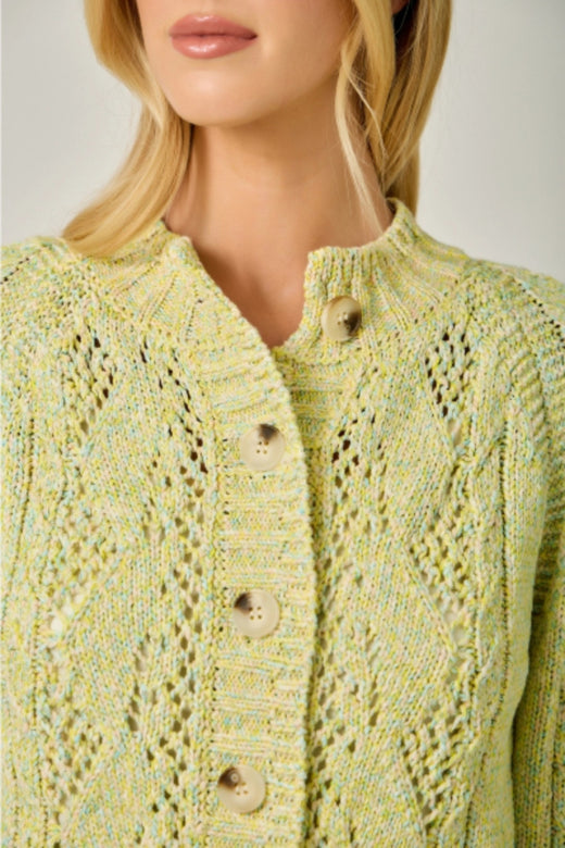 Multicolor Cable Knit Cardigan