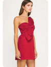 Knotted Flower Bow Mini Dress