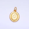 Letter Initial Engraved Stamped Oval Charm