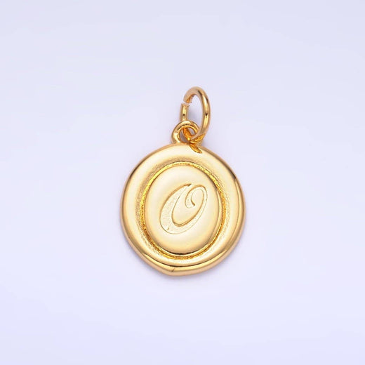 Letter Initial Engraved Stamped Oval Charm