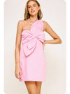 Knotted Flower Bow Mini Dress