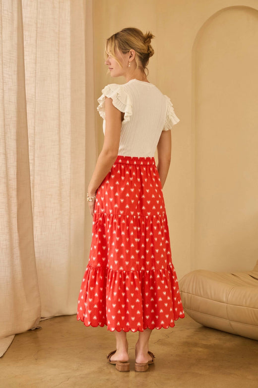 Ruffled Sleeveless Ribbed Knit Top