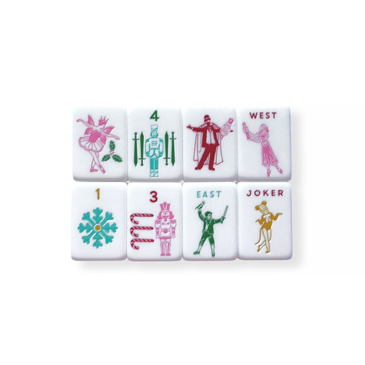 Merry Nutcracker Holiday Mahjong Tiles Set