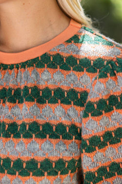 Orange Stripe Knitted Top