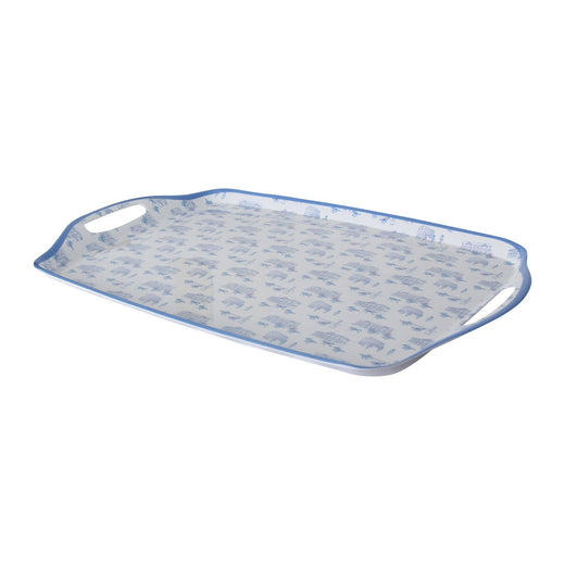 Blue Horse Racing Icons Melamine Tray