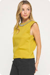 Embellishment Trim Knit Top
