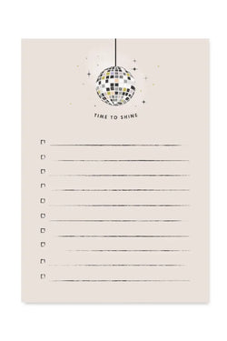 Time To Shine Disco Ball Notepad