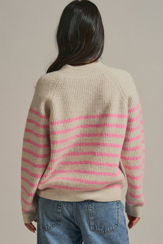 Striped Mock Neck Sweater