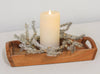 Platinum Bristle Pine & Golden Ball Candle Ring - 4.5