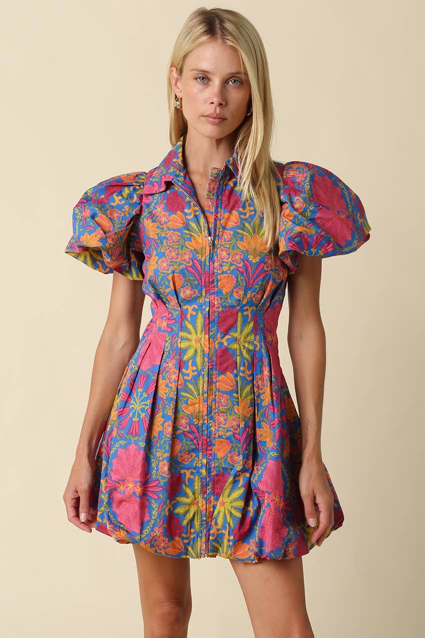 Remi Floral Balloon Sleeve Dress