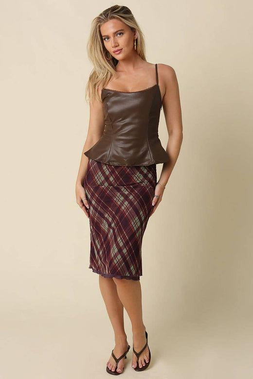 Stacy Faux Leather Peplum Top