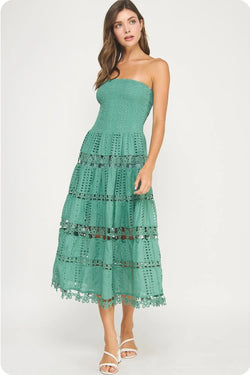 Eyelet Lace Tube Dress