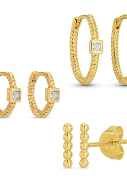 Twisted Hoops and Stud Set!