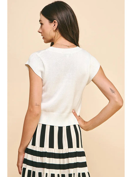 Cap Sleeve Knit Top