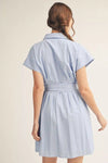 Blue Pintuck Dress