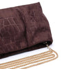 Elva Croc Embossed Faux Suede Clutch