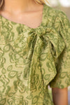 Front Bow Floral Top