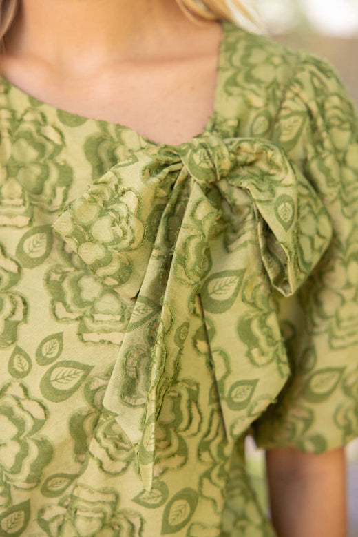 Front Bow Floral Top