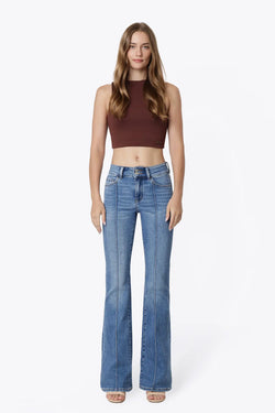 High Rise Bootcut Pin Tuck