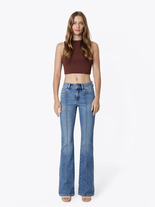 High Rise Bootcut Pin Tuck