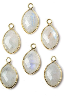 Vermeil Rainbow Moonstone Marquise Charm