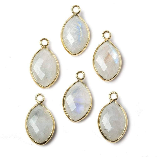 Vermeil Rainbow Moonstone Marquise Charm