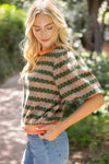 Orange Stripe Knitted Top