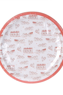 Peach Derby Icons Paper Plates