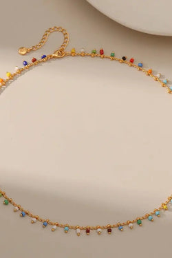 Colorful Vintage Rice Beads Necklace