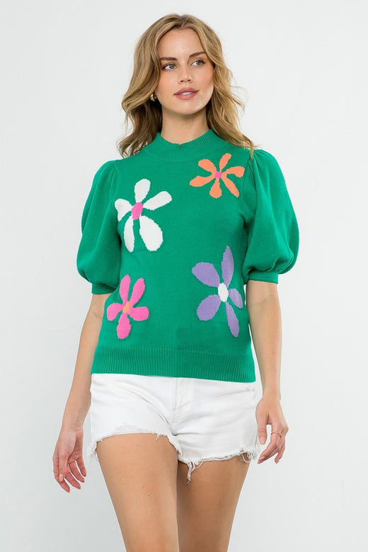 Flower Fun Mid Sleeve Top