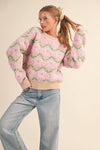 Fuzzy Floral Sweater
