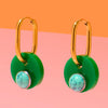 Deco Glam Medallion Oval Hoops