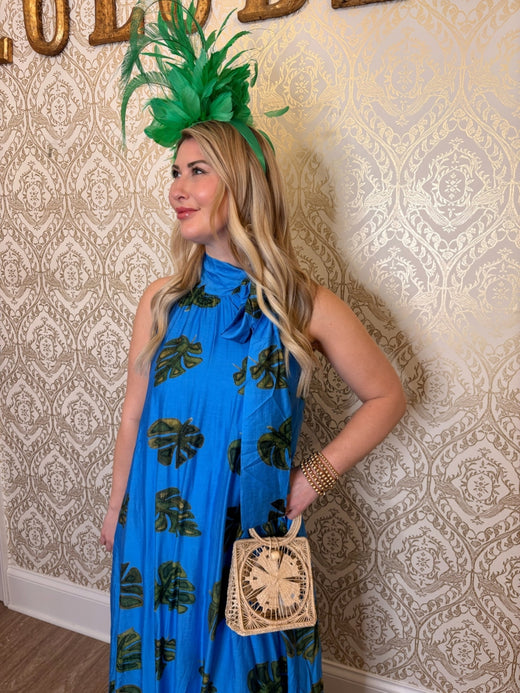 Leaf Print Halter Dress