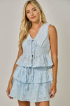 Floral Eyelet Lace Peplum Blouse