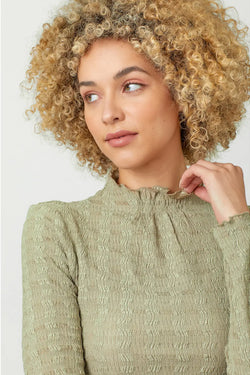 Lettuce Edge Textured Knit Top