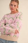 Fuzzy Floral Sweater