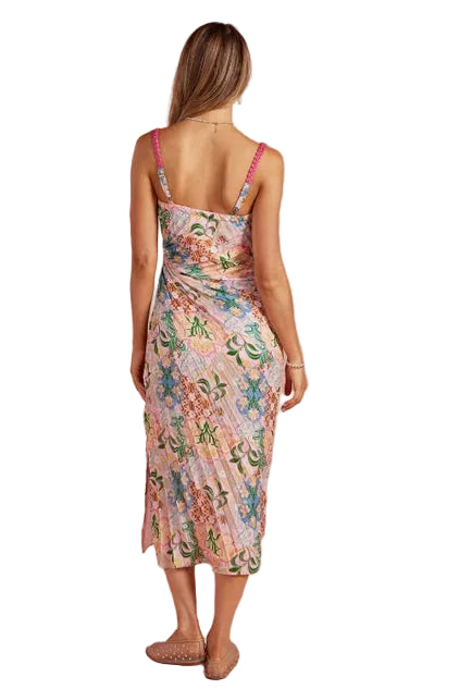 Garden Party Pleated Satin Dress