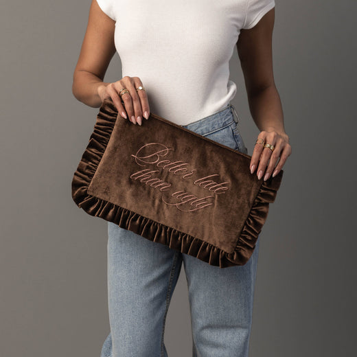 Ruffle Saying Travel Pouch