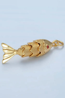 Charm Bar - 24K GF 3D Fish