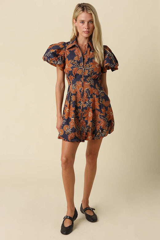 Lia Floral Bubble Mini Dress