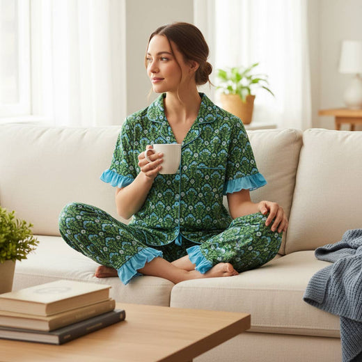 Slumber Party Pajama Pants Set–Everbloom Forest Green